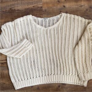 Cozy Cream Open-Knit Sweater